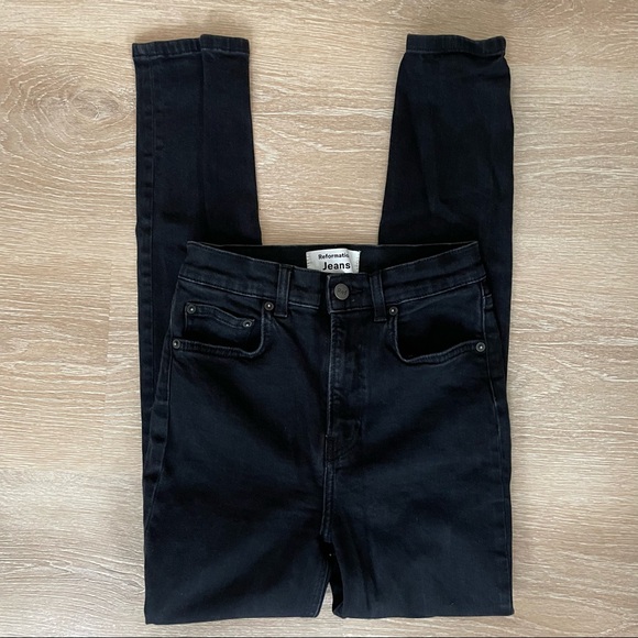 Lot of 2 Pairs Reformation Skinny Jeans Blue and Black size 26 - Picture 9 of 14